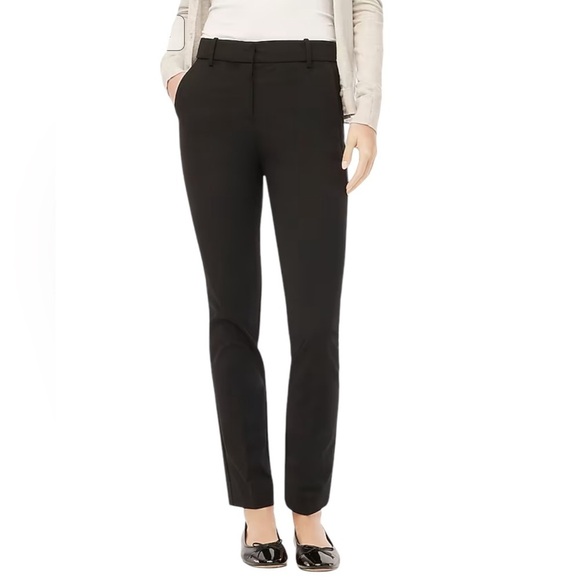 NEW J. CREW FACTORY Petite slim-fit full-length trouser pant in Black Size P6 - Picture 1 of 9